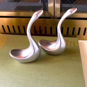 Vintage Hoselton swans/loons aluminium bird sculptures